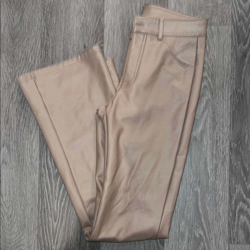 Stylish Beige Leather Pants